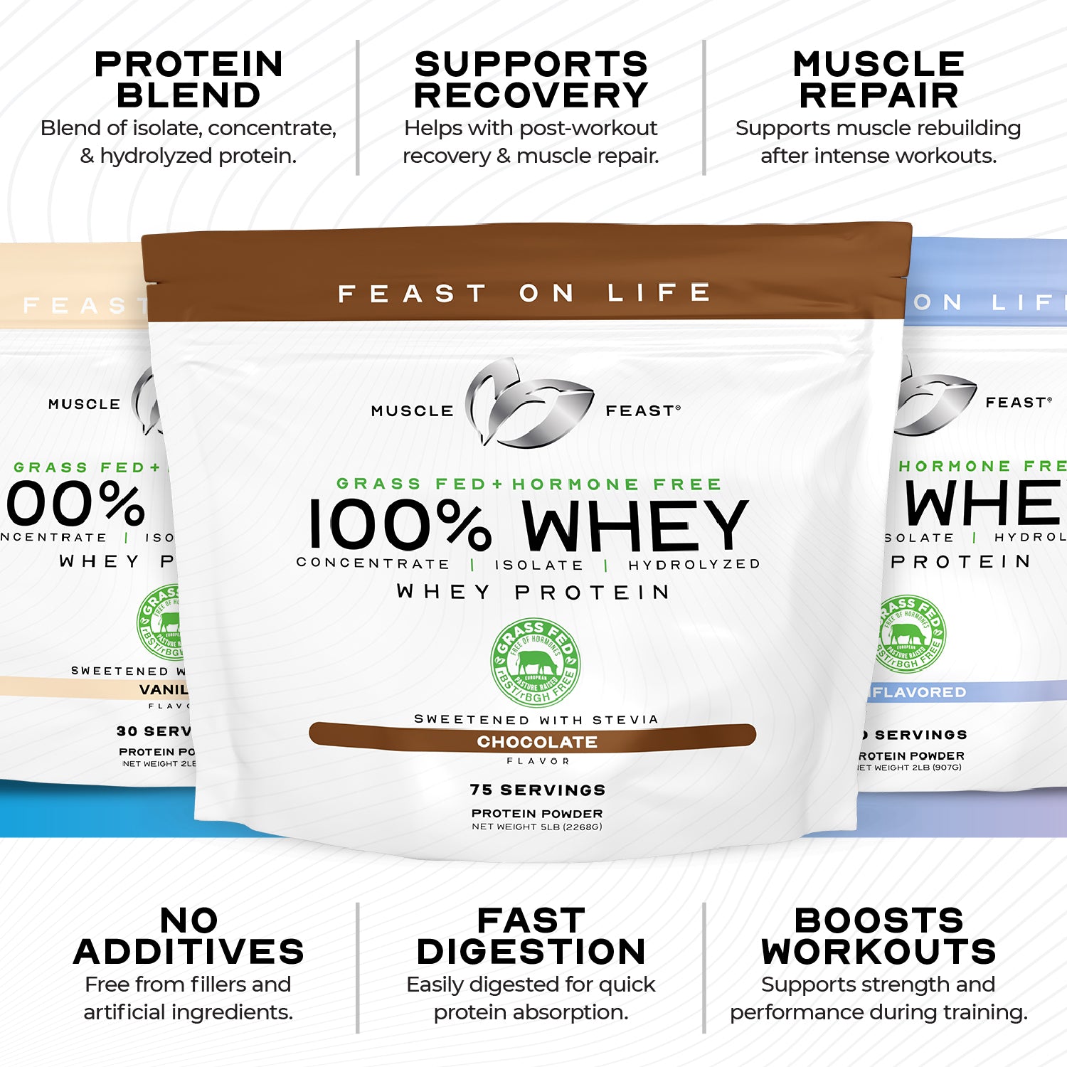 100% Whey, Pasture Raised, Grass Fed, rBST/rBGH and soy Free