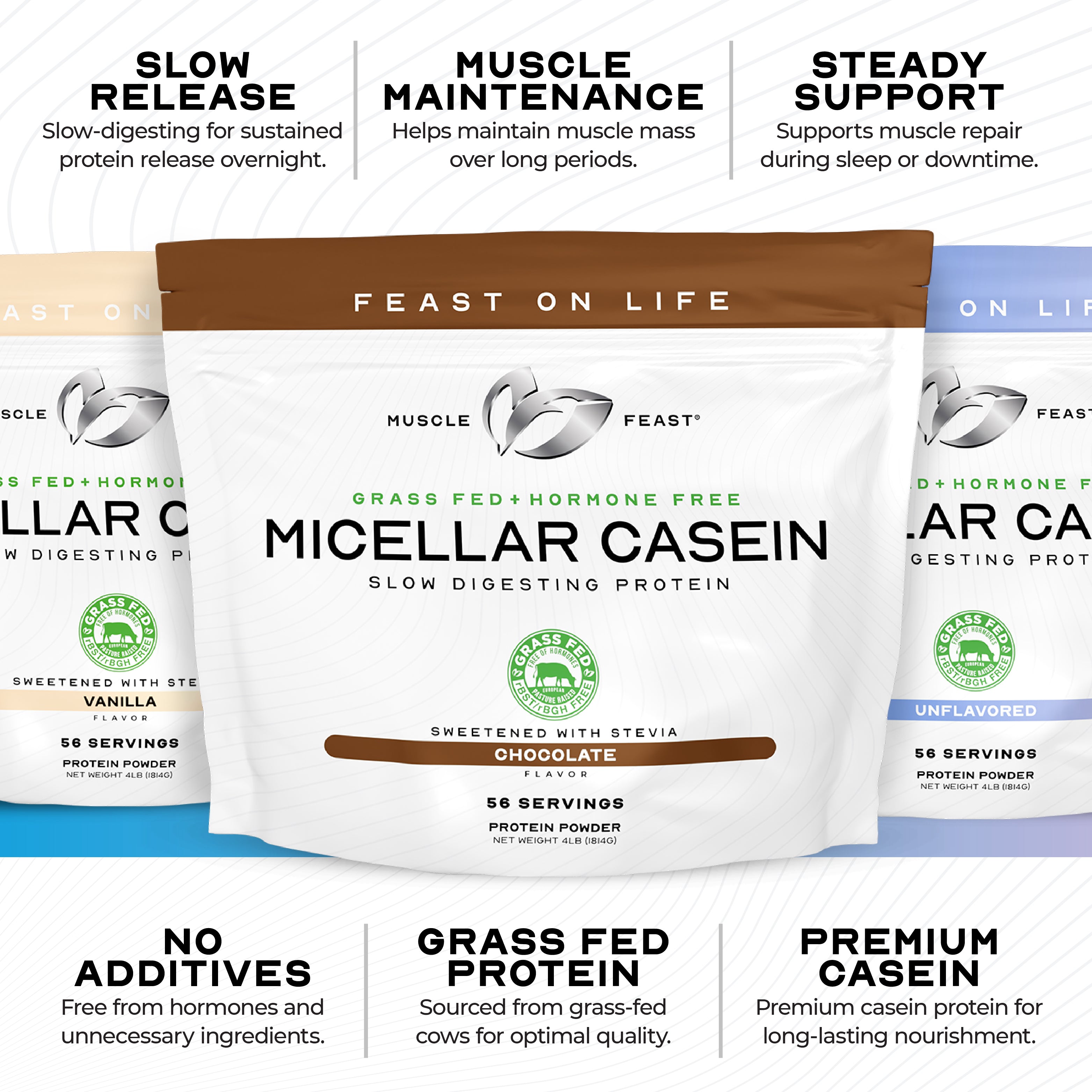 Micellar Casein Protein, All Natural Pasture Raised Hormone Free Soy Free