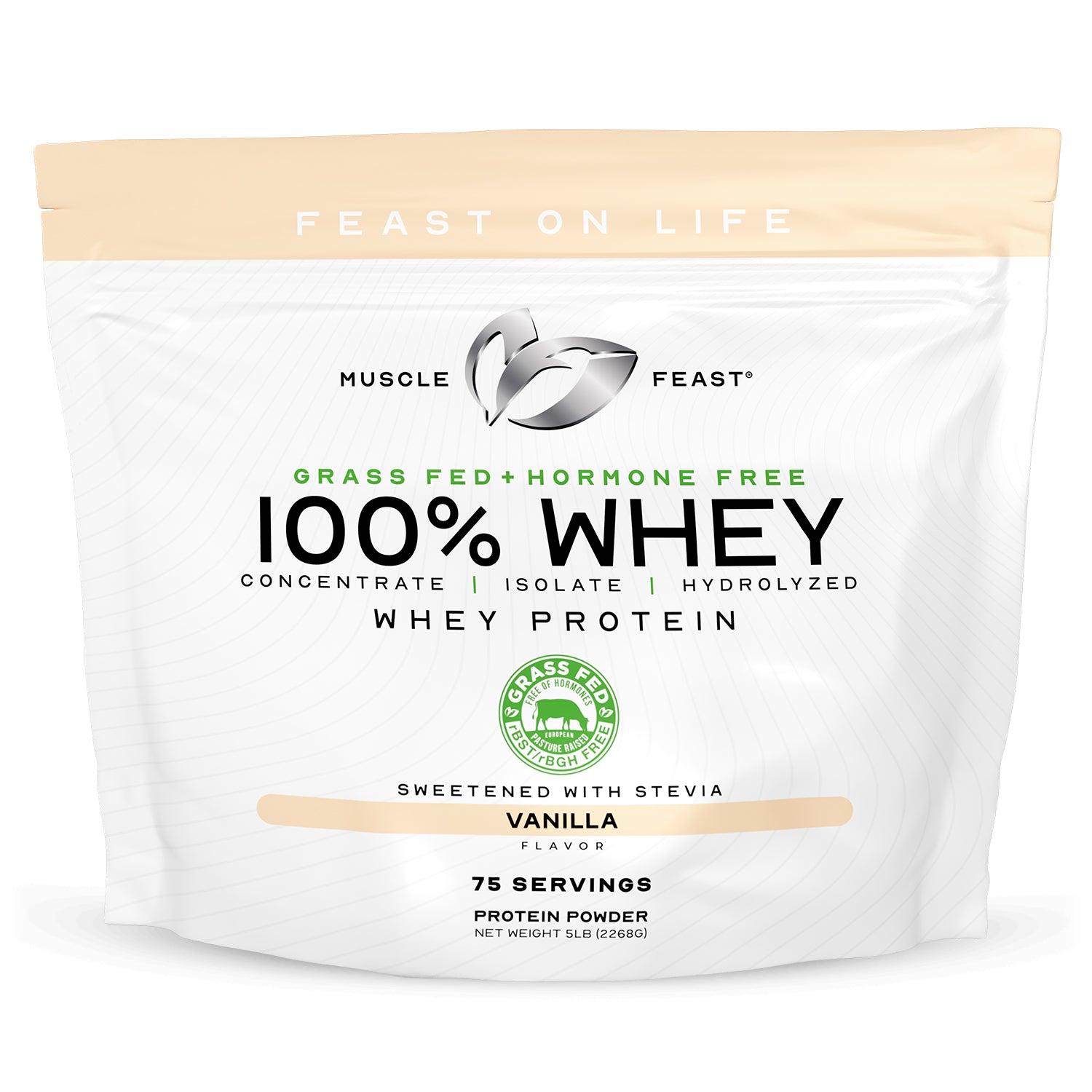 100% Whey, Pasture Raised, Grass Fed, rBST/rBGH and soy Free