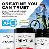 Creapure Creatine Monohydrate Powder, Vegan Keto Gluten-Free