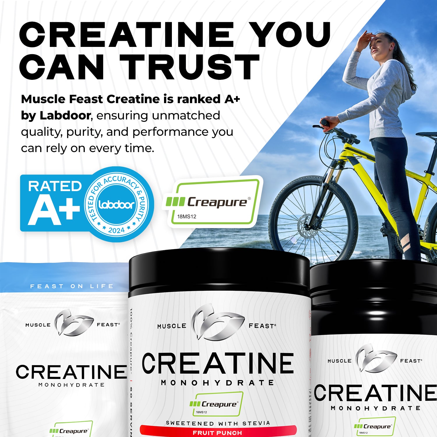 Creatine + Isolate Big Bundle: 1 Creatine Powder (Unflavored, 300g) + 1 Whey Protein Isolate (Unflavored, 5lb) | Premium Supplements, Vegetarian, Gluten Free