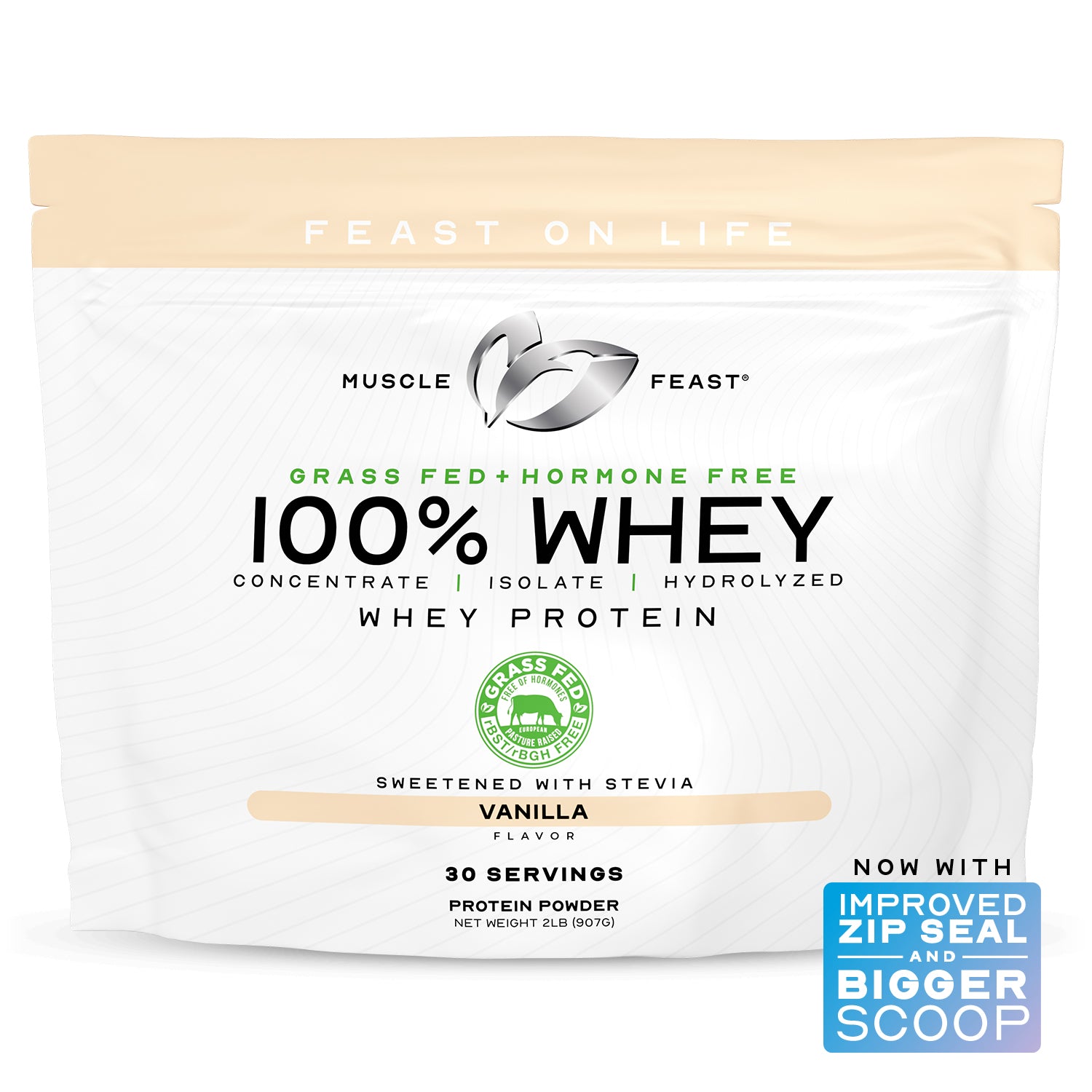 100% Whey, Pasture Raised, Grass Fed, rBST/rBGH and soy Free