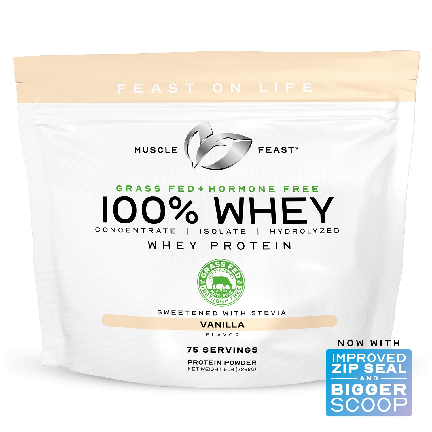 100% Whey, Pasture Raised, Grass Fed, rBST/rBGH and soy Free